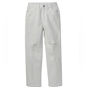 Art Class Girls' Size 16 Distressed Girlfriend High-Rise White Jeans.